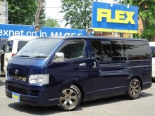トヨタ ハイエース200DX 17年式ハイエースVDXロング2000ccガソリン2WD!!エムテクノ16インチ&ナスカータイヤ、ローダウン、強化トーションバー、黒木目インテリア、社外HDDナビ付お買い得車!!