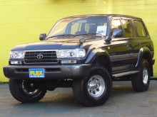 トヨタ ランドクルーザー80VX-LTD ランクル８０　ＶＸ－ＬＴＤ　【後期専用の希少カラー：コン】【３インチＵＰ新品】【ブラック革調シートカバー新品】