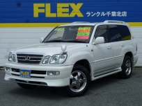 ランドクルーザーシグナス ランクル１００　ＵＺＪ１００Ｗ　シグナス　中期型５速ＡＴ！フルエアロ！マルチレス！純正ＨＤＤナビＴＶ＆Ｂカメラ！　