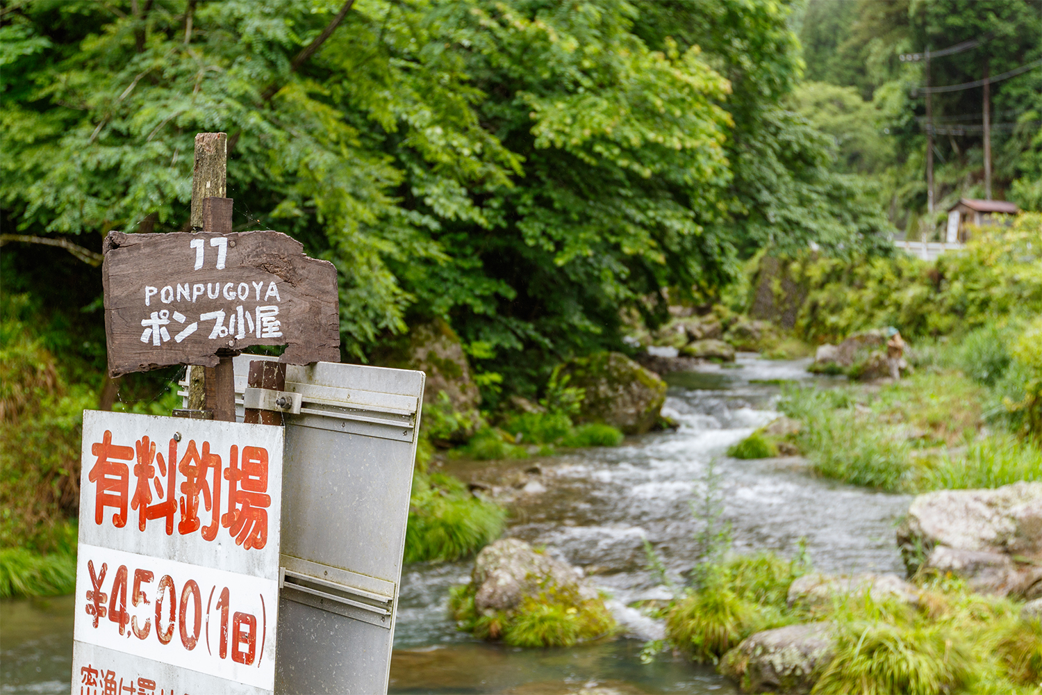 ポイントへの入渓を案内ないする立て看板が26番まで設置してある