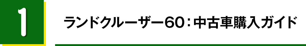 1.ランドクルーザー60：中古車購入ガイド