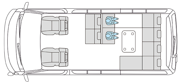ハイエースワゴン用オリジナルシートアレンジ「Relaxing（リラクシング）」