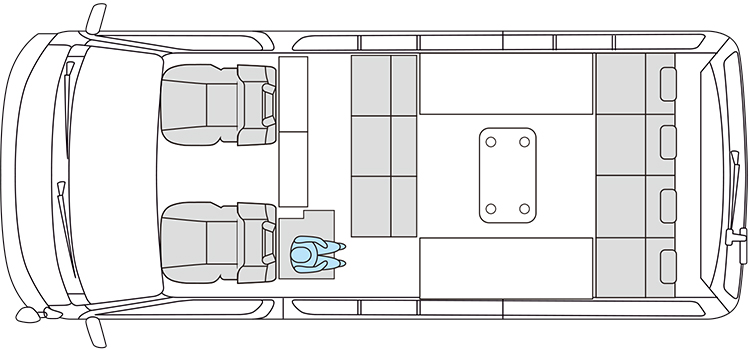 ハイエースワゴン用オリジナルシートアレンジ「across（アクロス）」