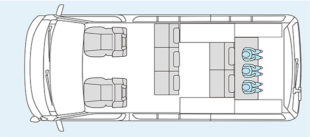 ハイエースワゴン用オリジナルシートアレンジ「Ver.5」