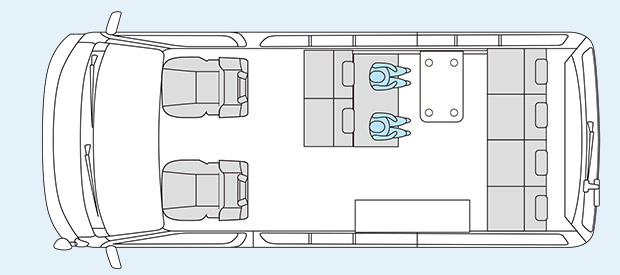 ハイエースワゴン用オリジナルシートアレンジ「Ver.1」