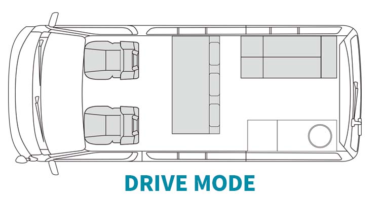 FLEXオリジナルキャンピングカー BELUGA（ベルーガ）ドライブモード